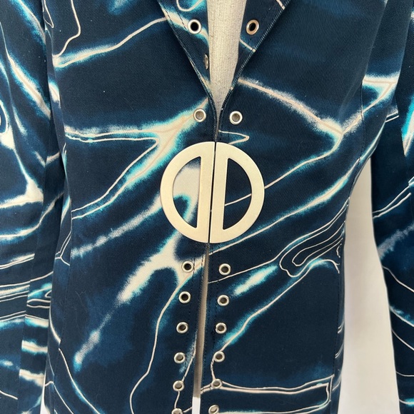 21- Vintage Alberto Makali Tie Dye Denim Jacket Size 10 - Picture 4 of 12